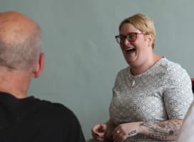 Woman laughing