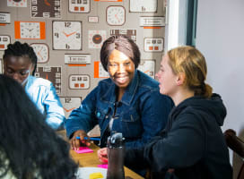 Young people participating in a workshop and sharing ideas