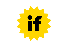 The Ideas Fund logo - the word 'if' at the centre of a Sun like background.