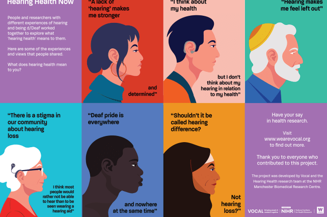 Poster with profiles and quotes from participants.