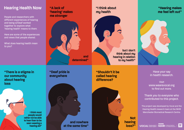 Poster with profiles and quotes from participants.