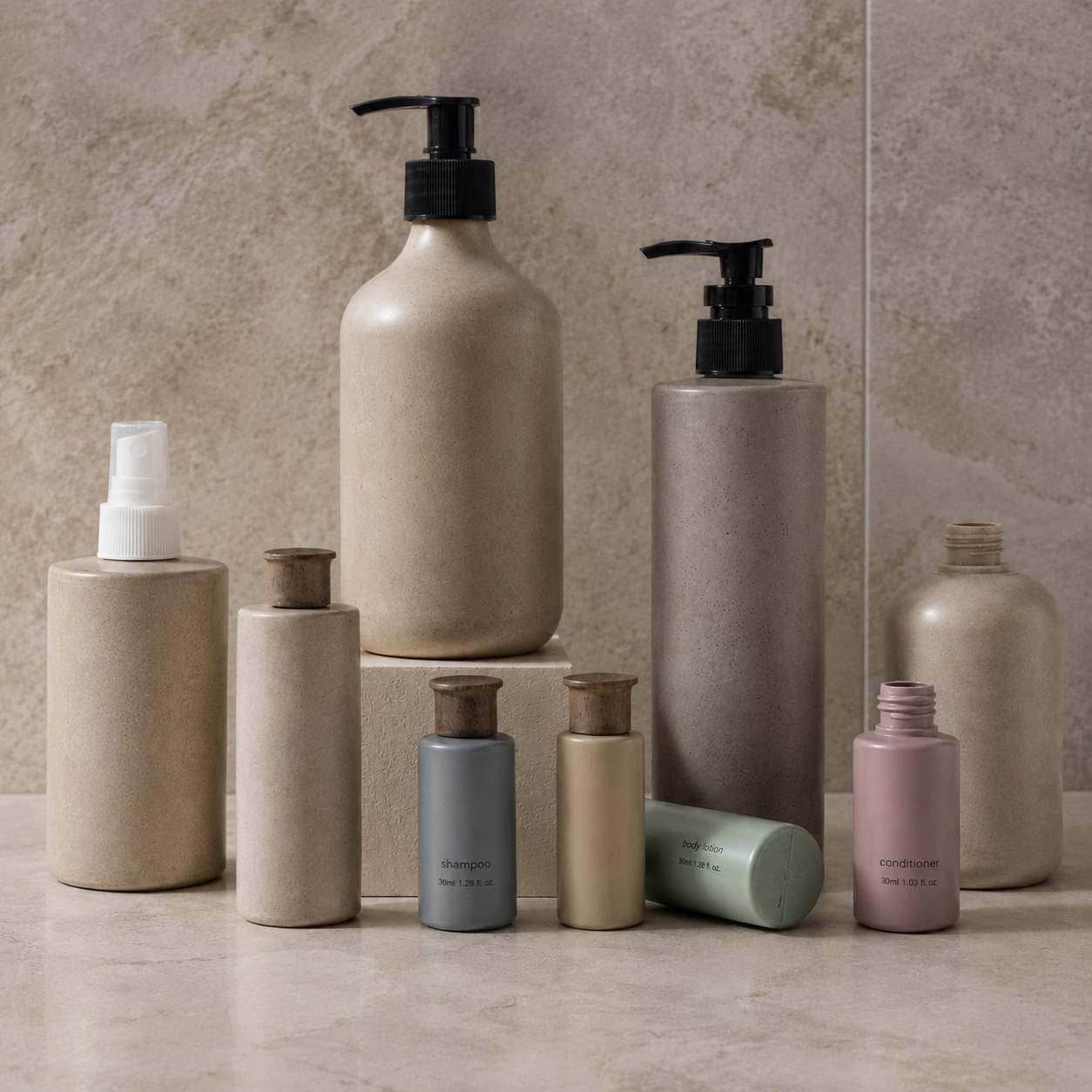Hotel amenity collection Biodegradable Cosmetics Containers & Bottles for guest rooms, image 1