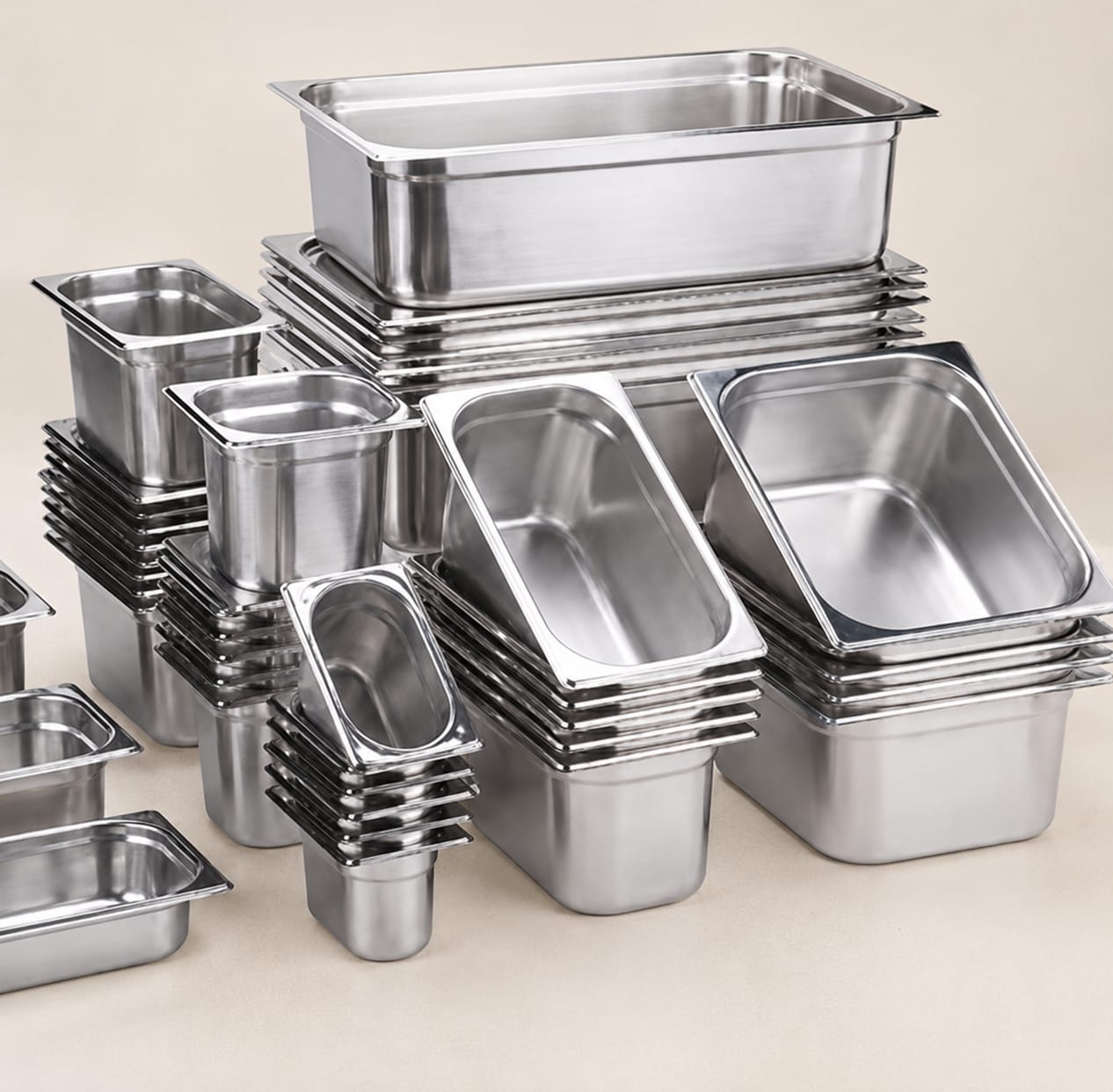 Hotel tableware and cutlery collection Stainless Steel Buffet Containers - Food Pan (Various Sizes) for hospitality service, image 1