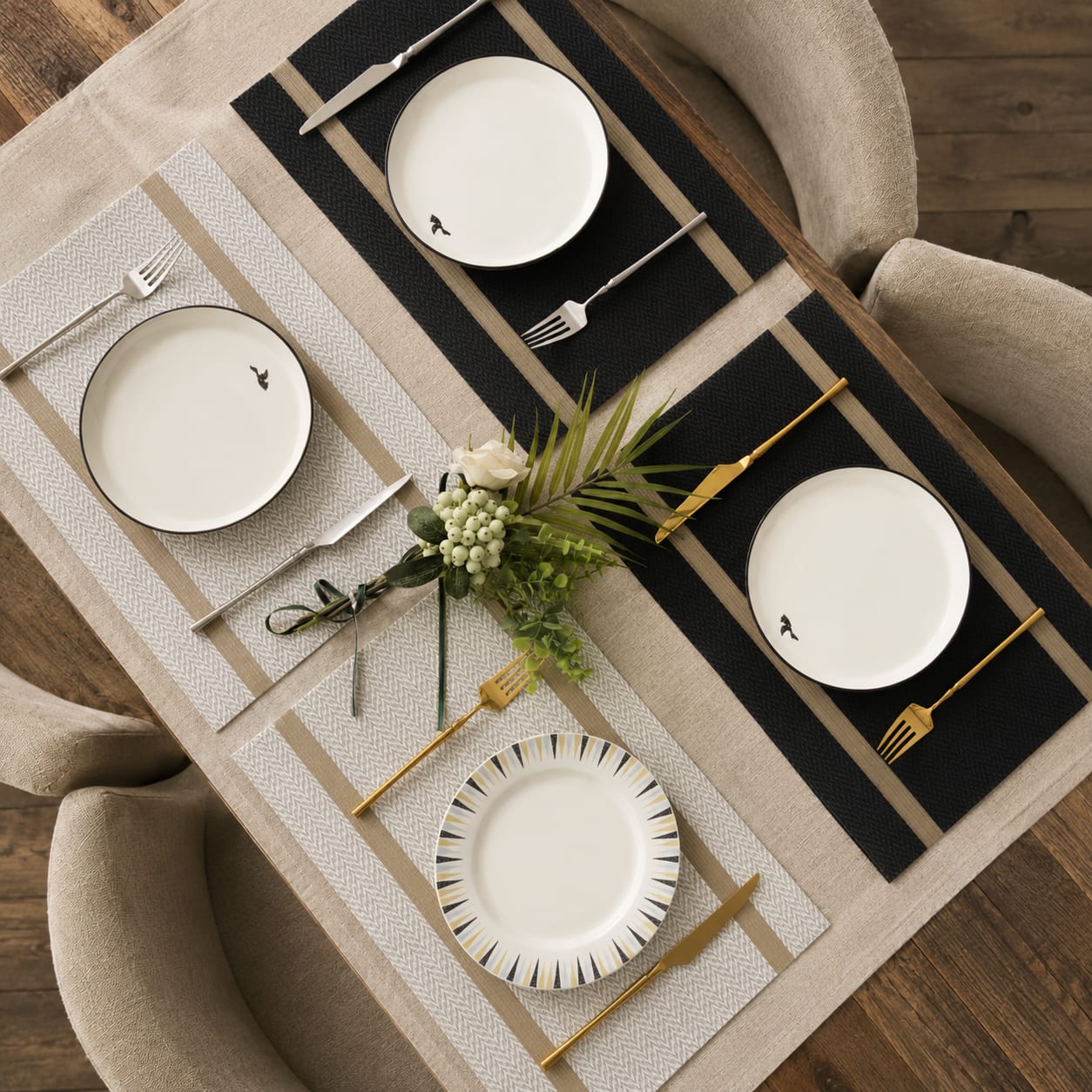 Hotel tableware and cutlery collection PVC Dining Table Mats - Heat Resistant Sustainable Woven Place Mats for hospitality service, image 1