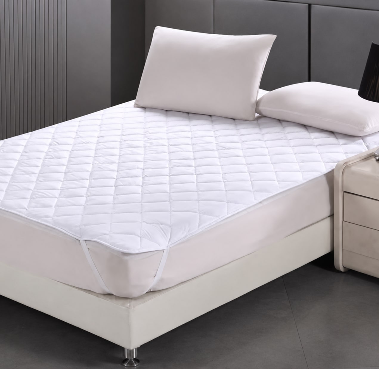 Hospitality linen collection Washable King Bed Pad Mattress Protector for Hotel Bedding for hotels and guest rooms, image 1