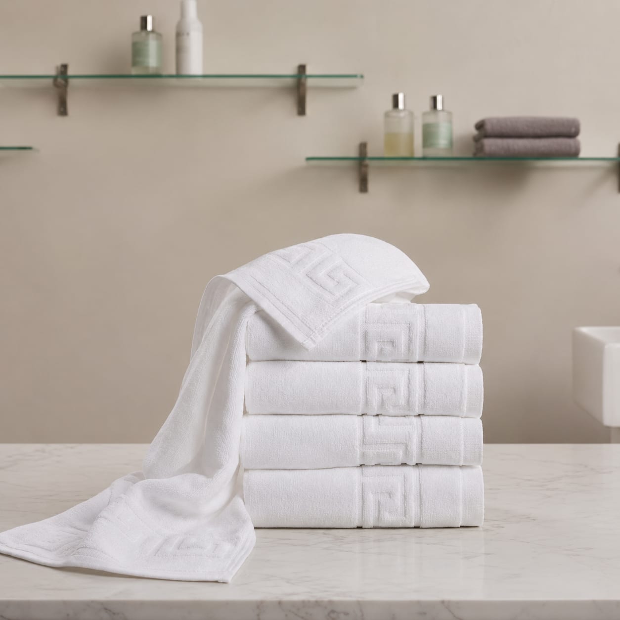 Hospitality linen collection Hotel Soft Cotton White Luxury Towels for hotels and guest rooms, image 1