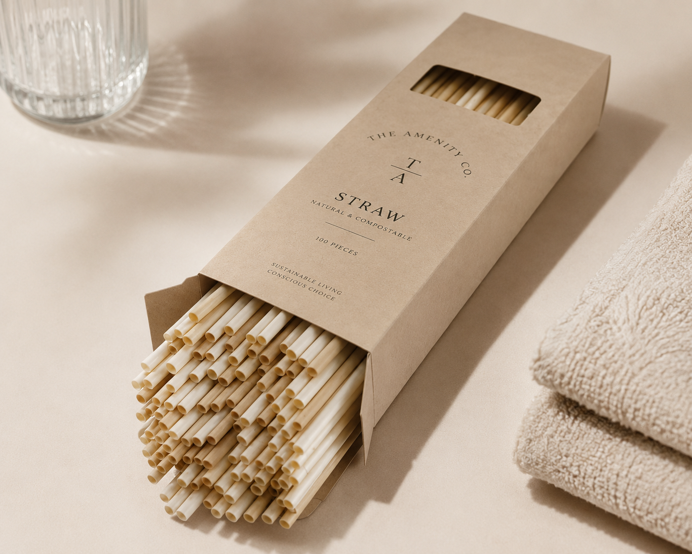 Amenities Eco-Friendly Wheat Straw Drinking Straws product image