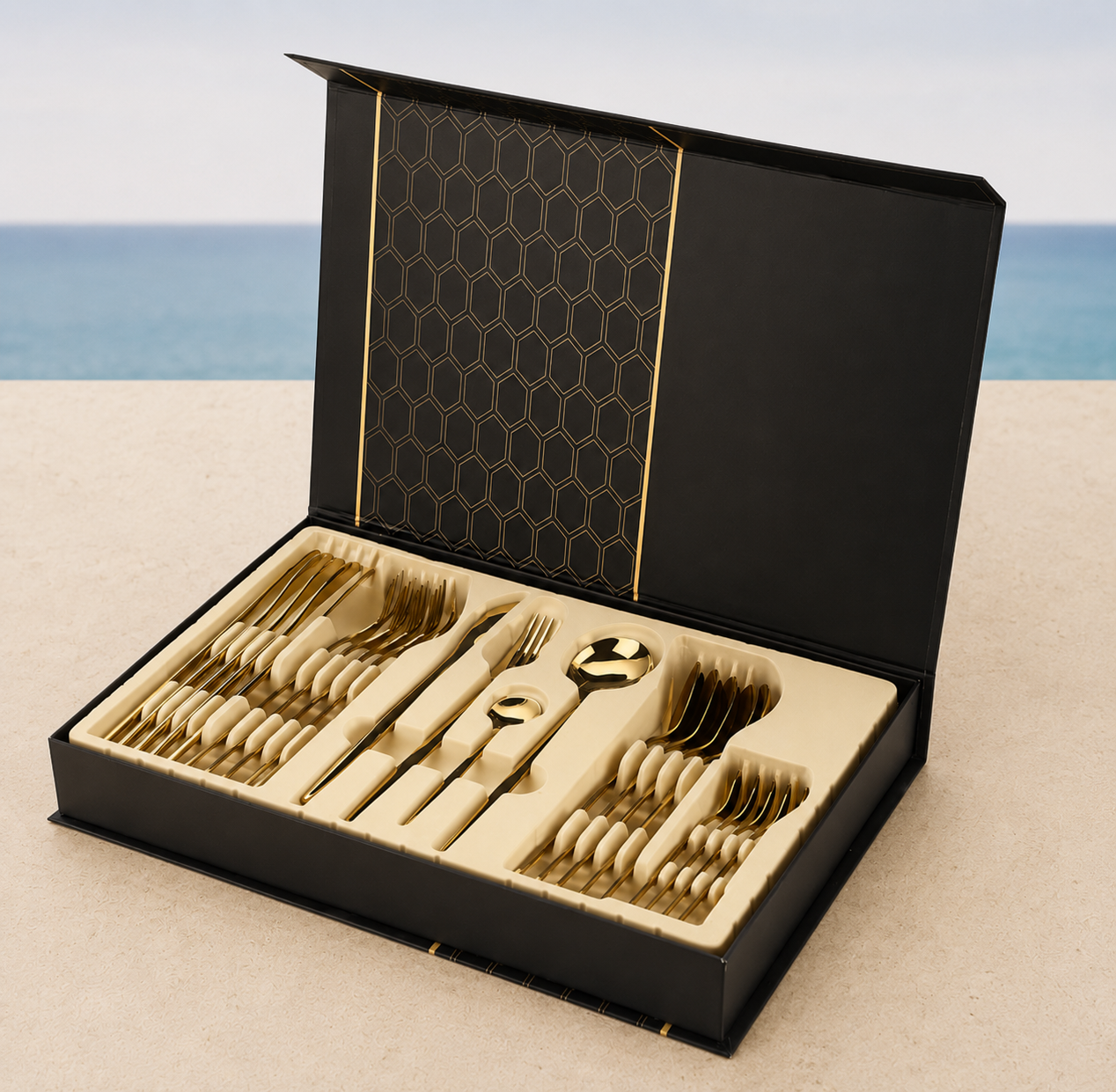 Cutlery Utensil Fork, Knife, Spoon - Gold Flatware Stainless Steel Cutlery product image