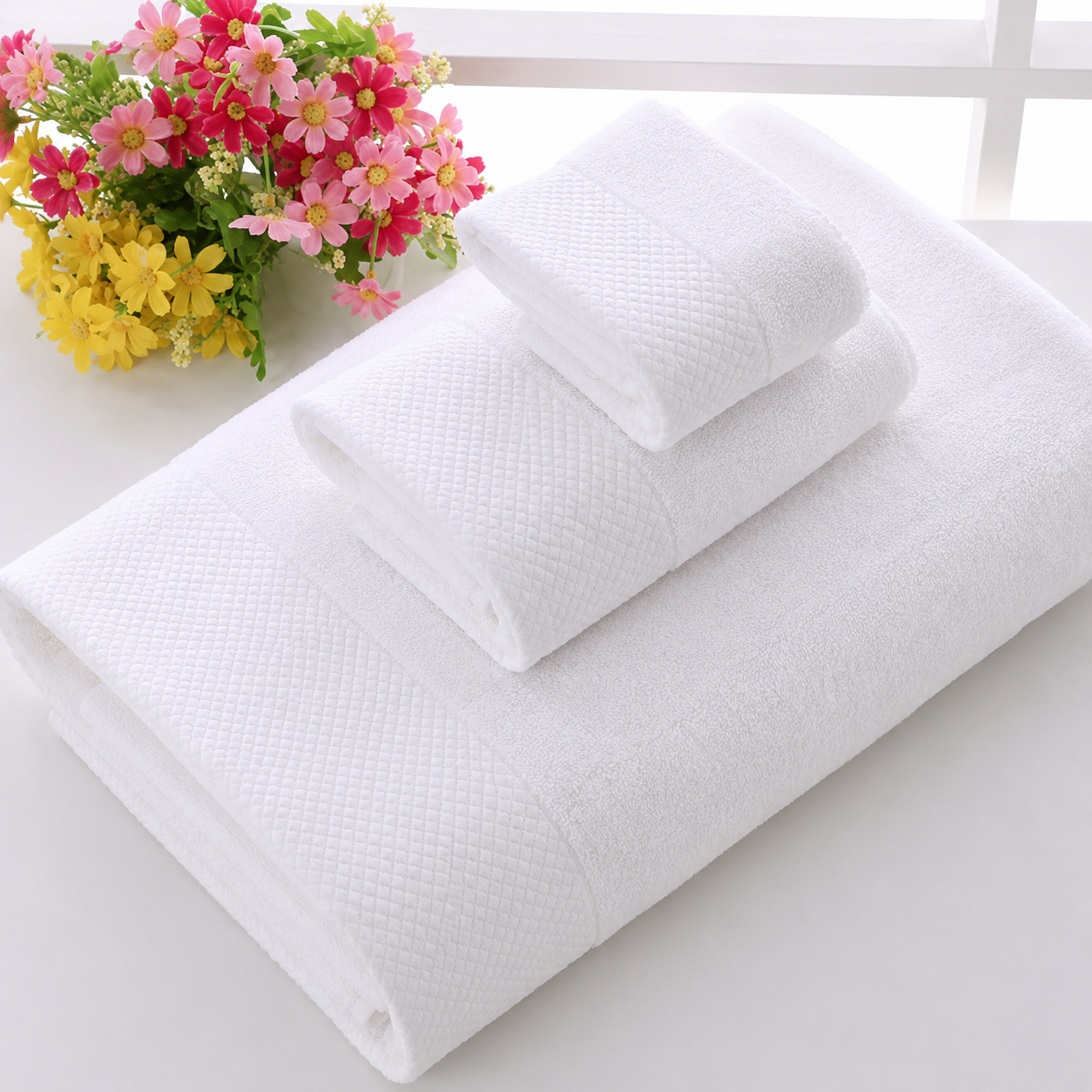 Linen Custom White Linen Terry Towel Set for Hotels, Spa & Bath product image