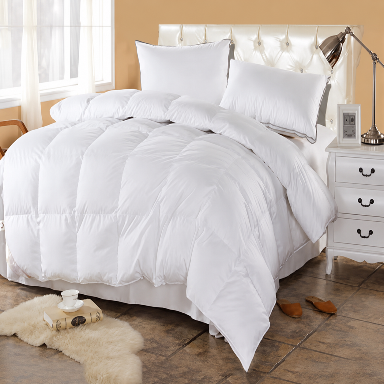 Linen Hotel Duvet Quilt Set Insert White Feather Duvet Inner Sateen product image