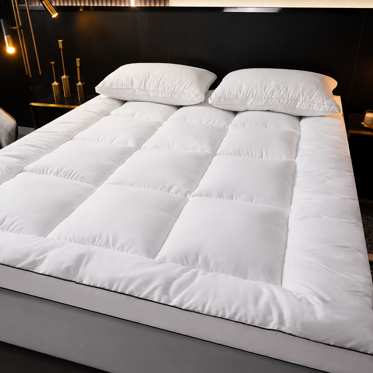Linen High Quality Natural Washable Hotel Microfiber Filling Mattress Topper product image