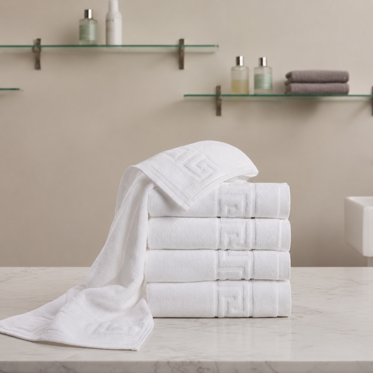 Linen Hotel Soft Cotton White Luxury Towels product image