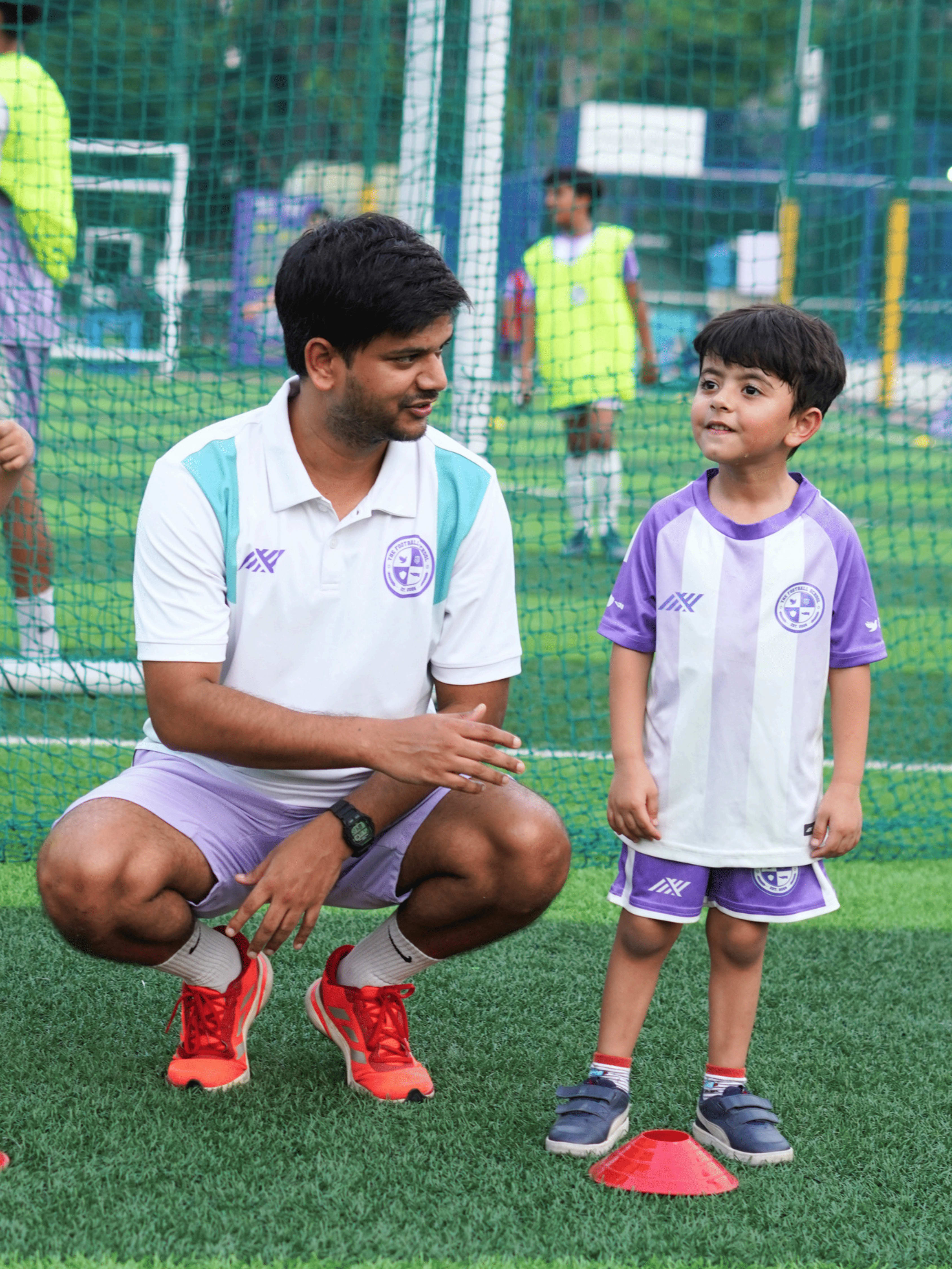 Football coaching session at The Football School Noida, structured youth training in Sector 49