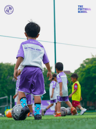 Kids football training session at The Football School Noida Sector 49