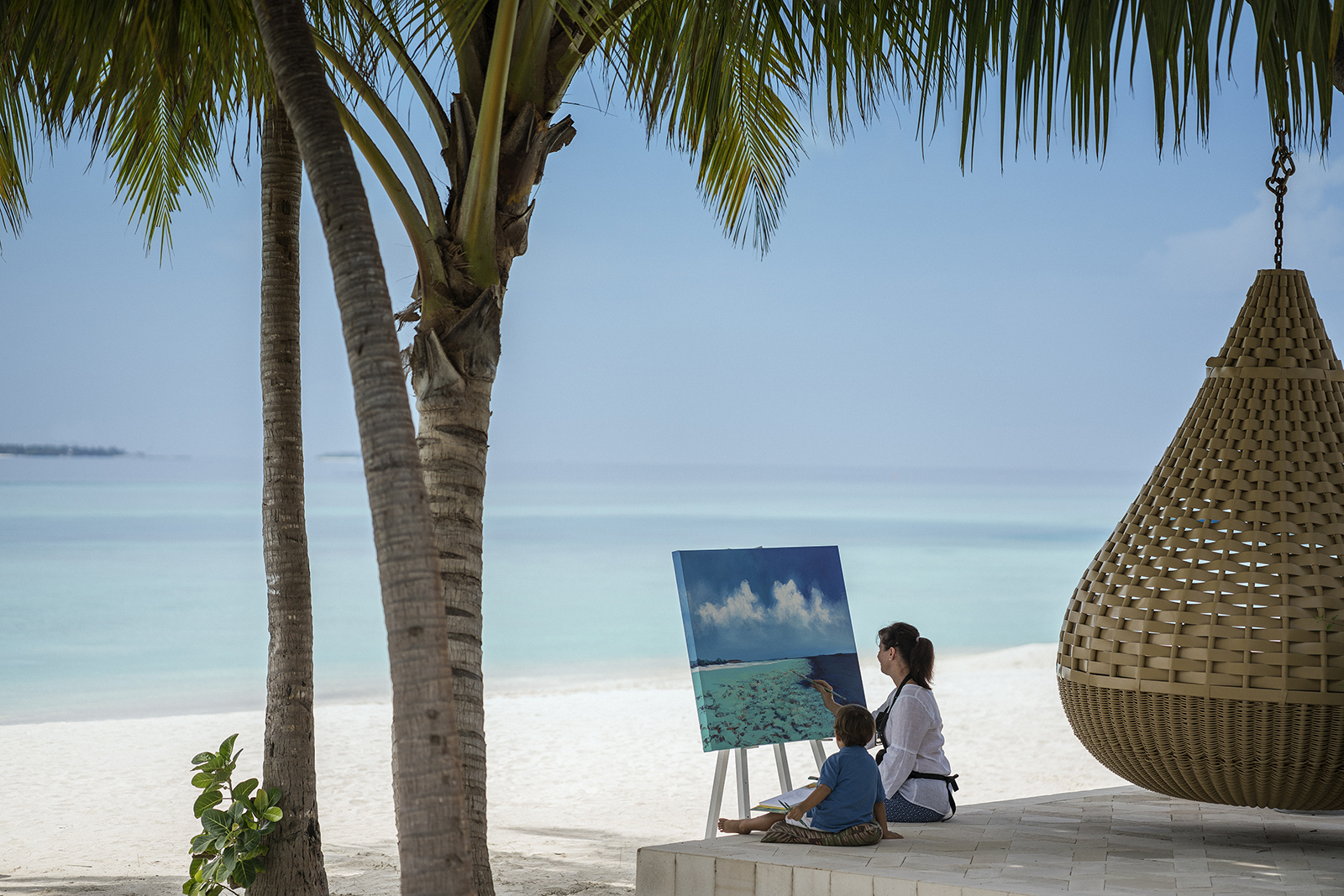  Anantarra Kihavah Beach Hut Spa Maldives - Art Print on Canvas  (24x16 inches , unframed) : Hogar y Cocina