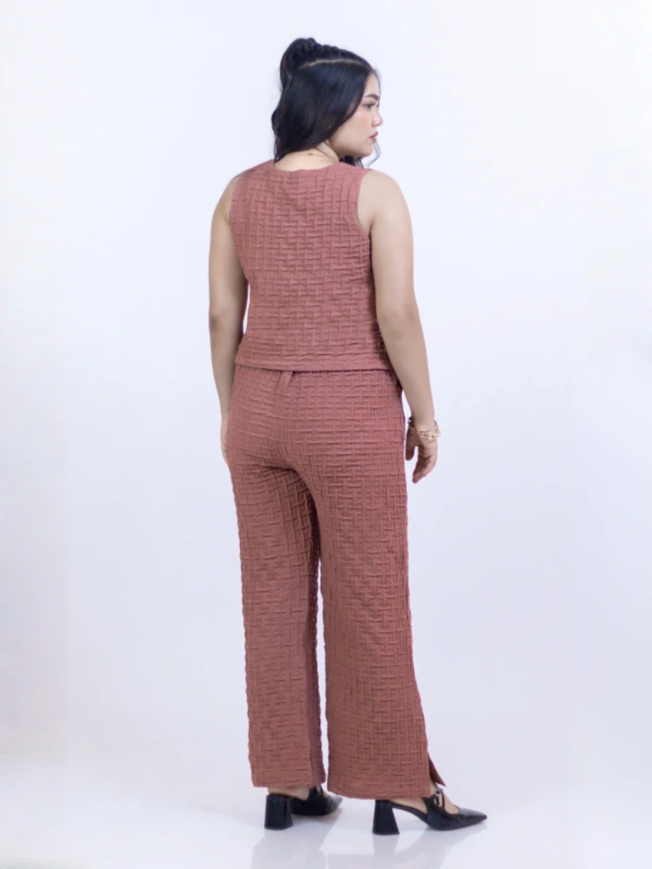 Mauve Waistcoat Casual Co-ord Set 4