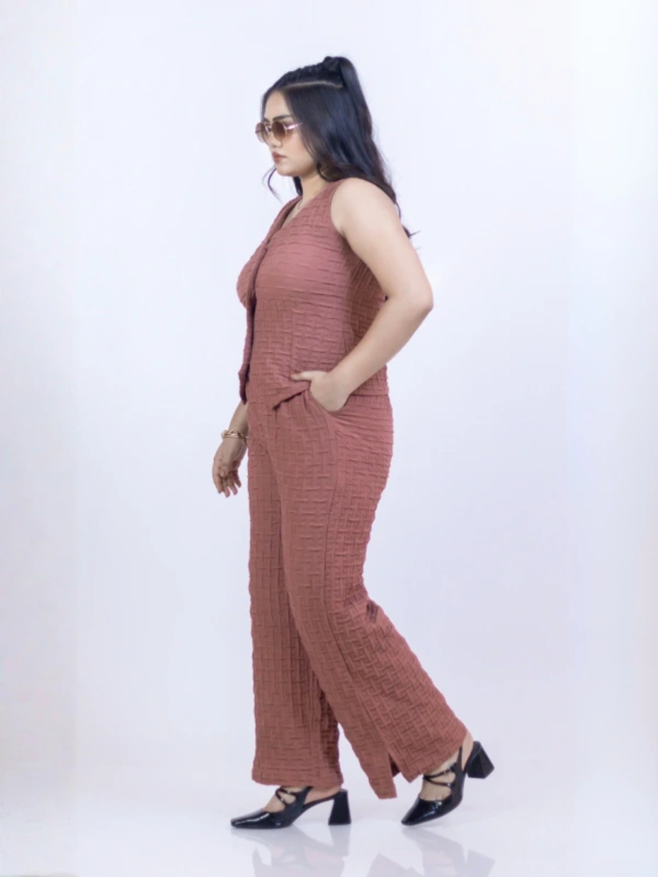 Mauve Waistcoat Casual Co-ord Set 5