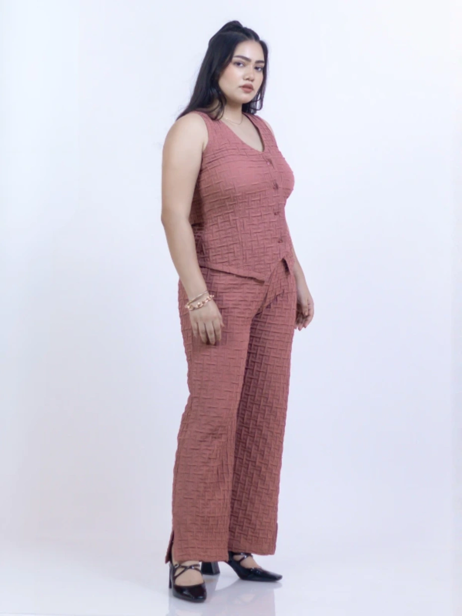 Mauve Waistcoat Casual Co-ord Set 6