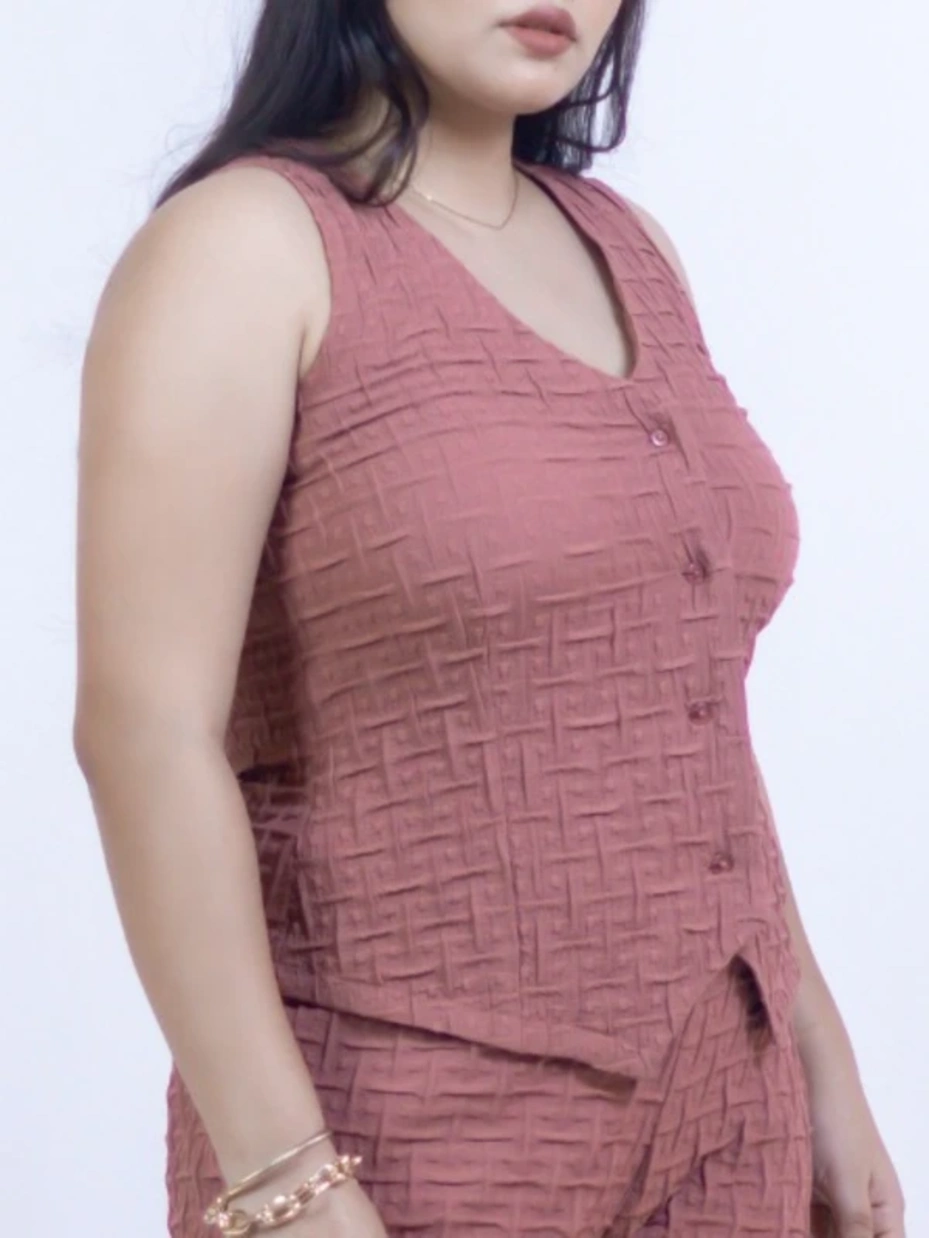 Mauve Waistcoat Casual Co-ord Set 7