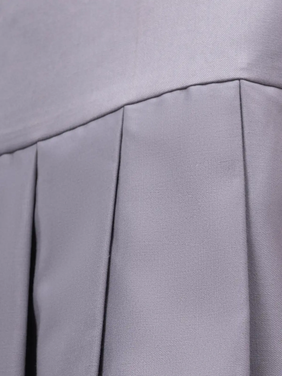 Grey Formal Pleated Hem Shift Dress 7