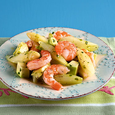 Spargelsalat mit Scampi