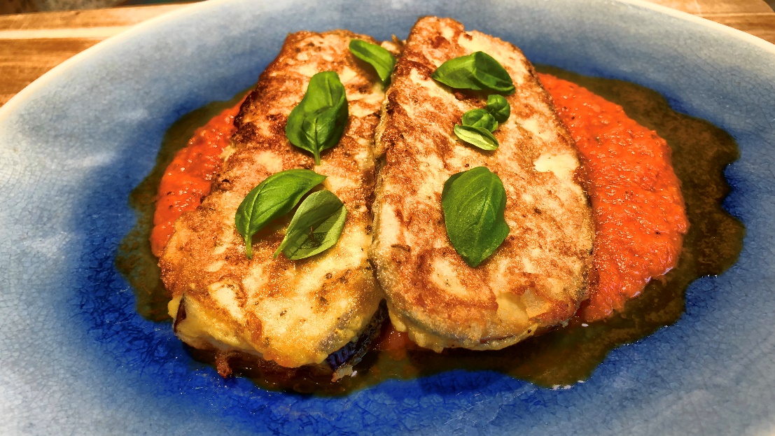 Auberginen-Piccata mit schneller Tomatensoße