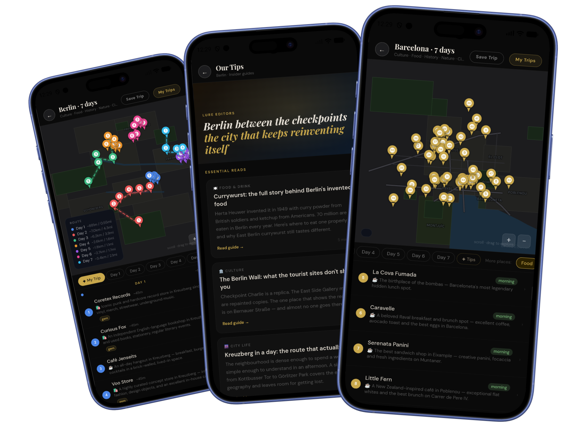 Lure personalized itinerary