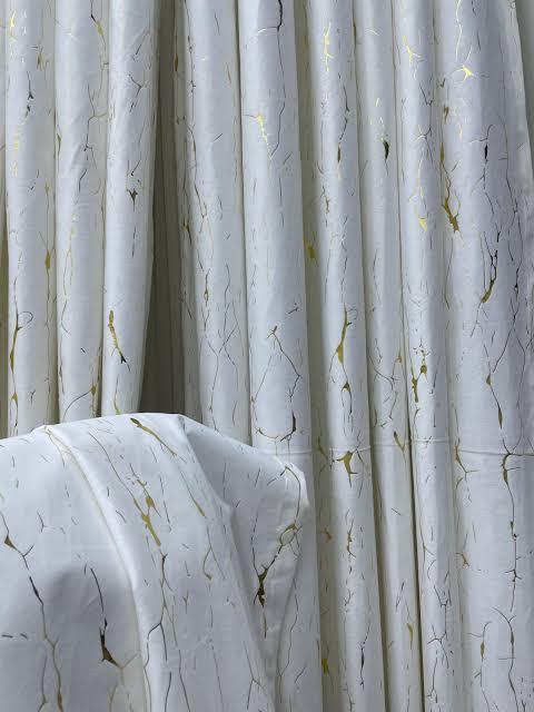 3pc Marble Velvet Curtains