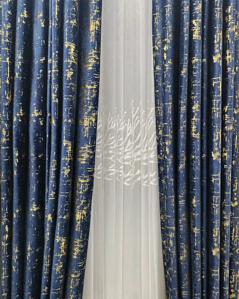 3pc Marble Velvet Curtains