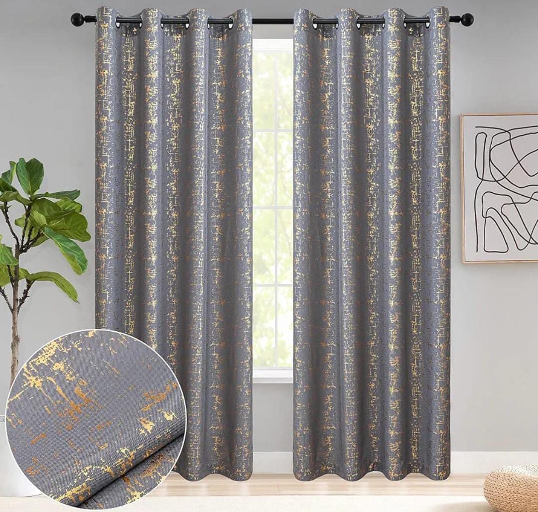 3pc Marble Velvet Curtains