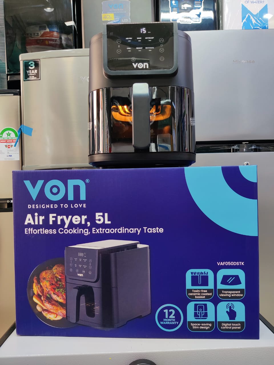 Von Air Fryer 5L Digital Slim Design