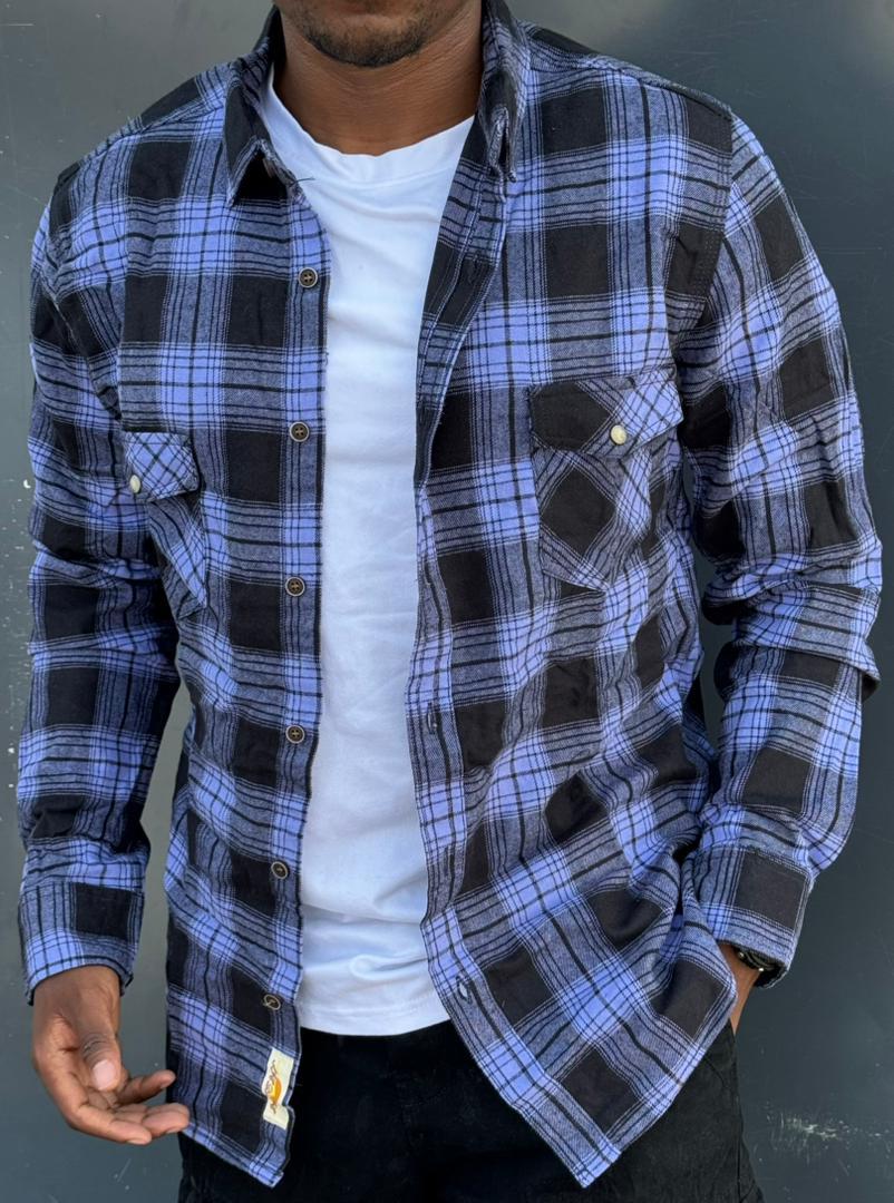 Tall Long Sleeve Textured Check Overshirt