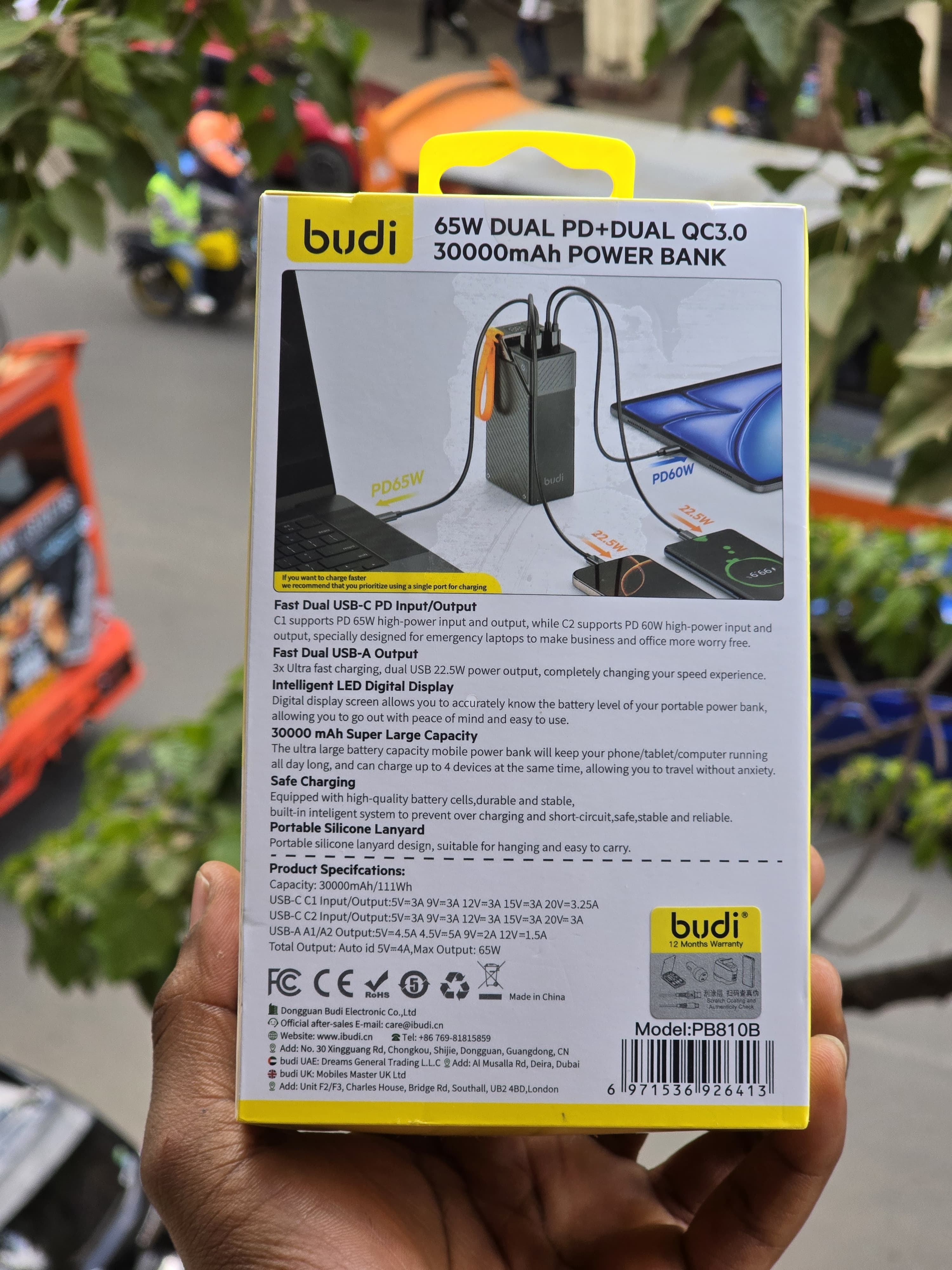 Budi 30,000mAh Power Bank