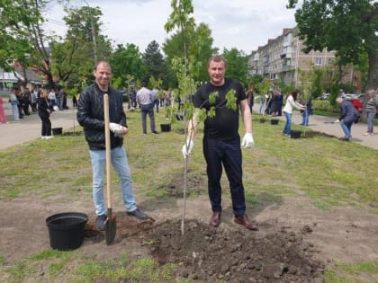 Депутат Заксобрания Станислав Гринев поучаствовал в высадке памятной аллеи в кубанской столице