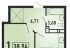 1-к квартира, 38 м², 18/19 эт.