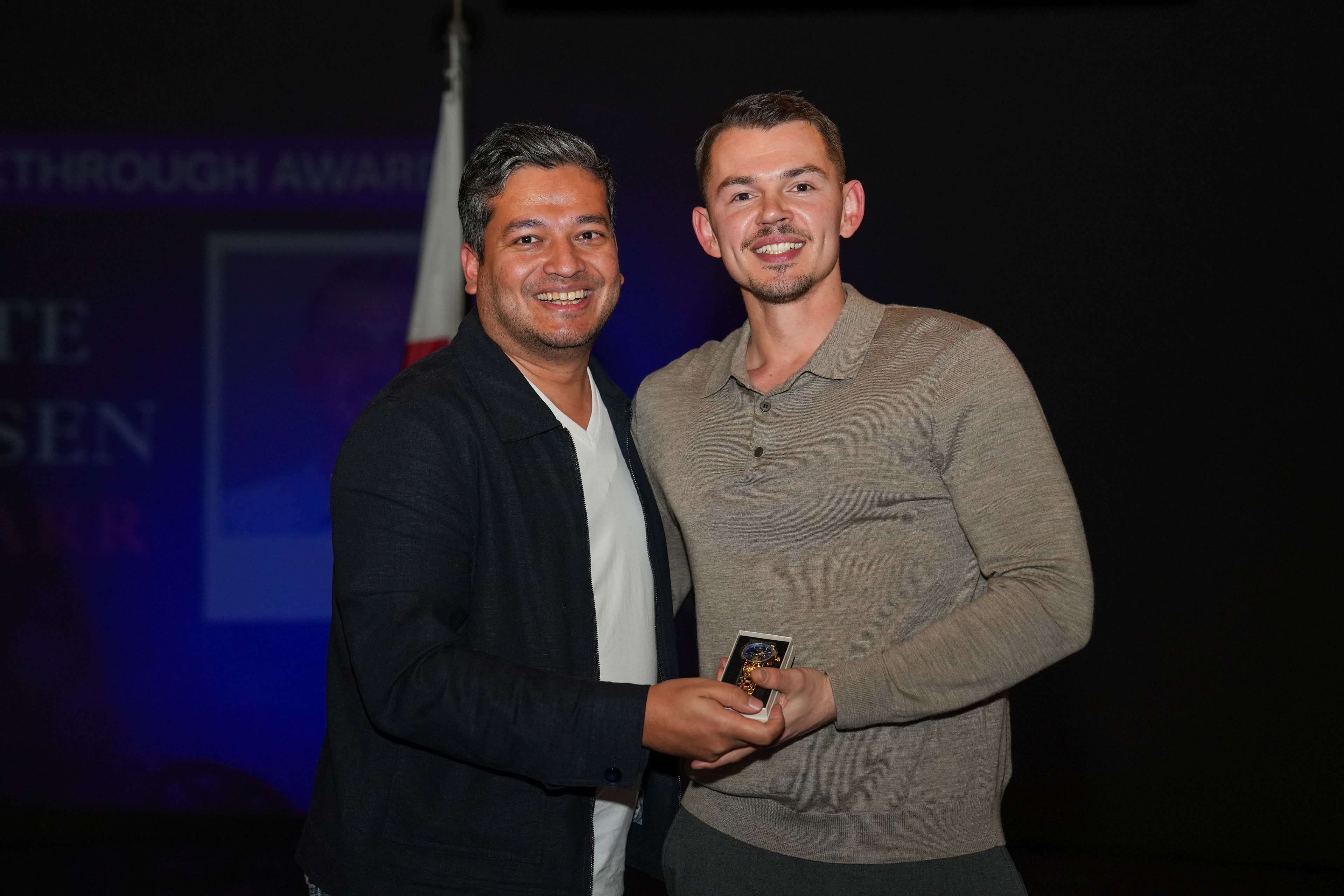 Award acceptance at closing night ceremony