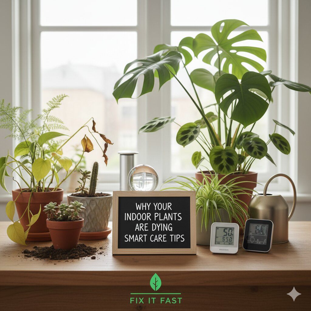 Indoor plant showing early disease symptom on leaf