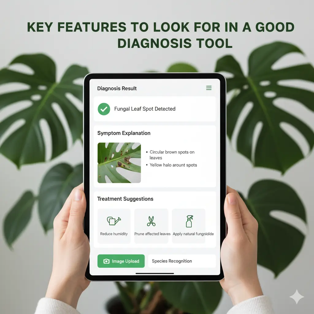 Plant leaf showing early disease spot