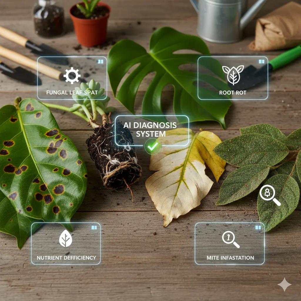 Indoor plants healthy and thriving with preventive care