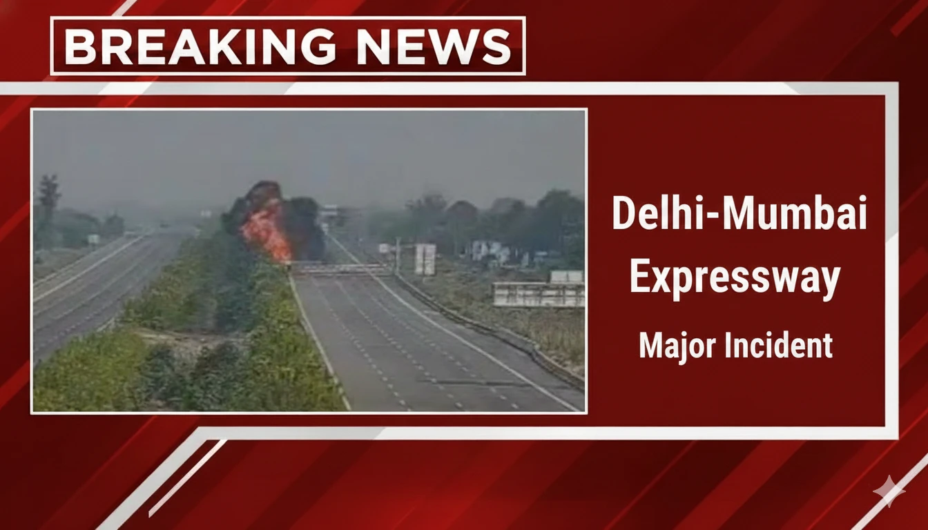 Delhi-Mumbai Expressway Accident: High-Speed Container बना आग का गोला