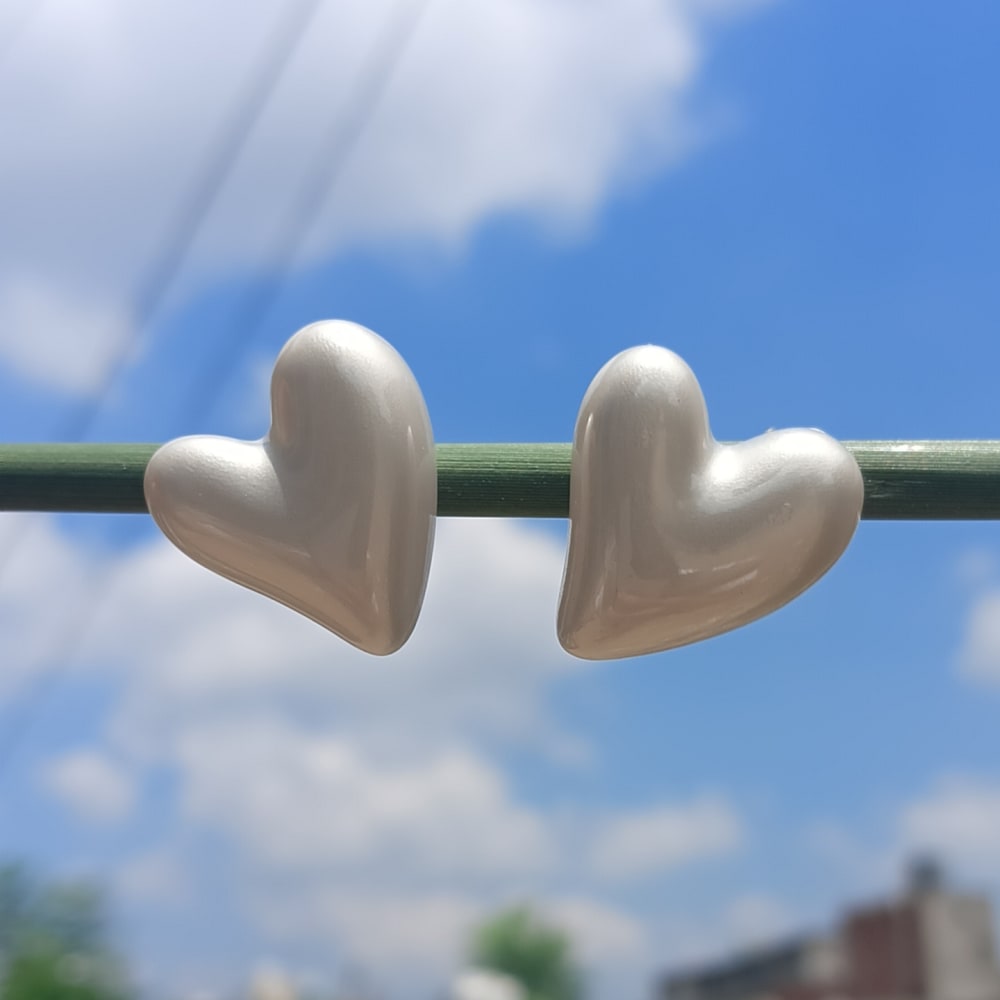 Pearl Heart Earrings
