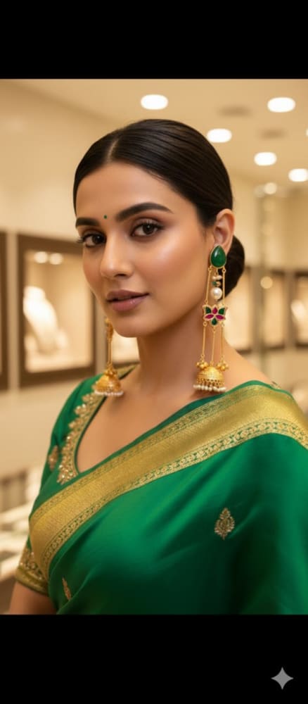 monalisa stone half flower stud earrings