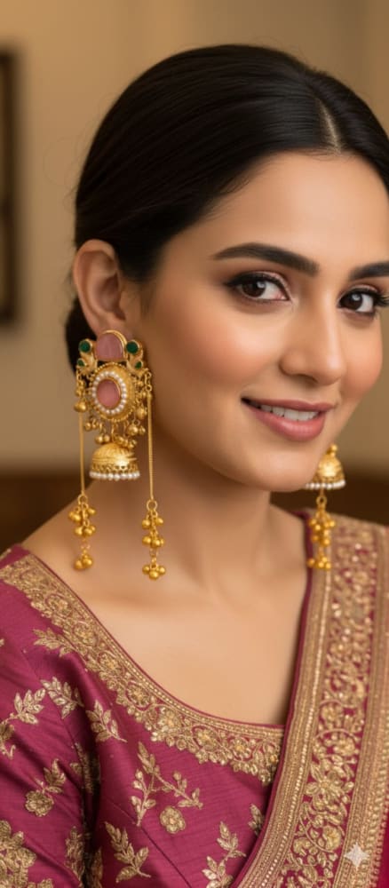 monalisa stone half flower stud earrings