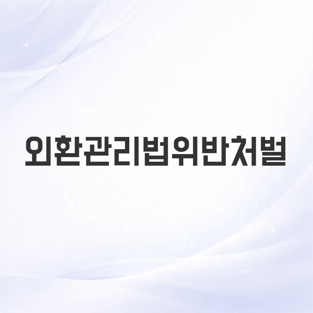 외환관리법위반처벌