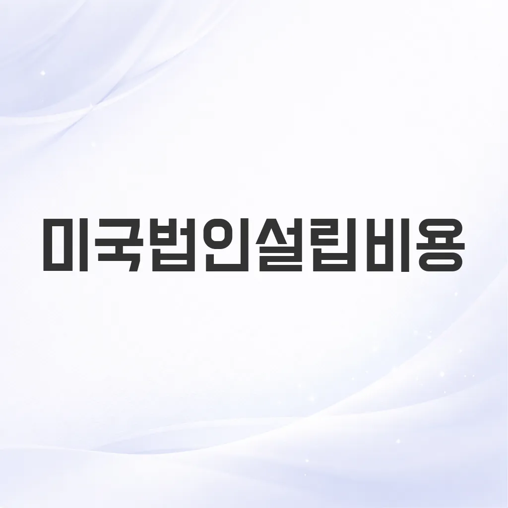 미국법인설립비용