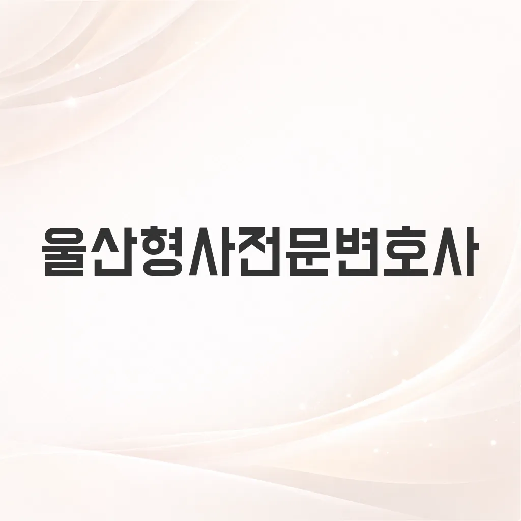 울산형사전문변호사