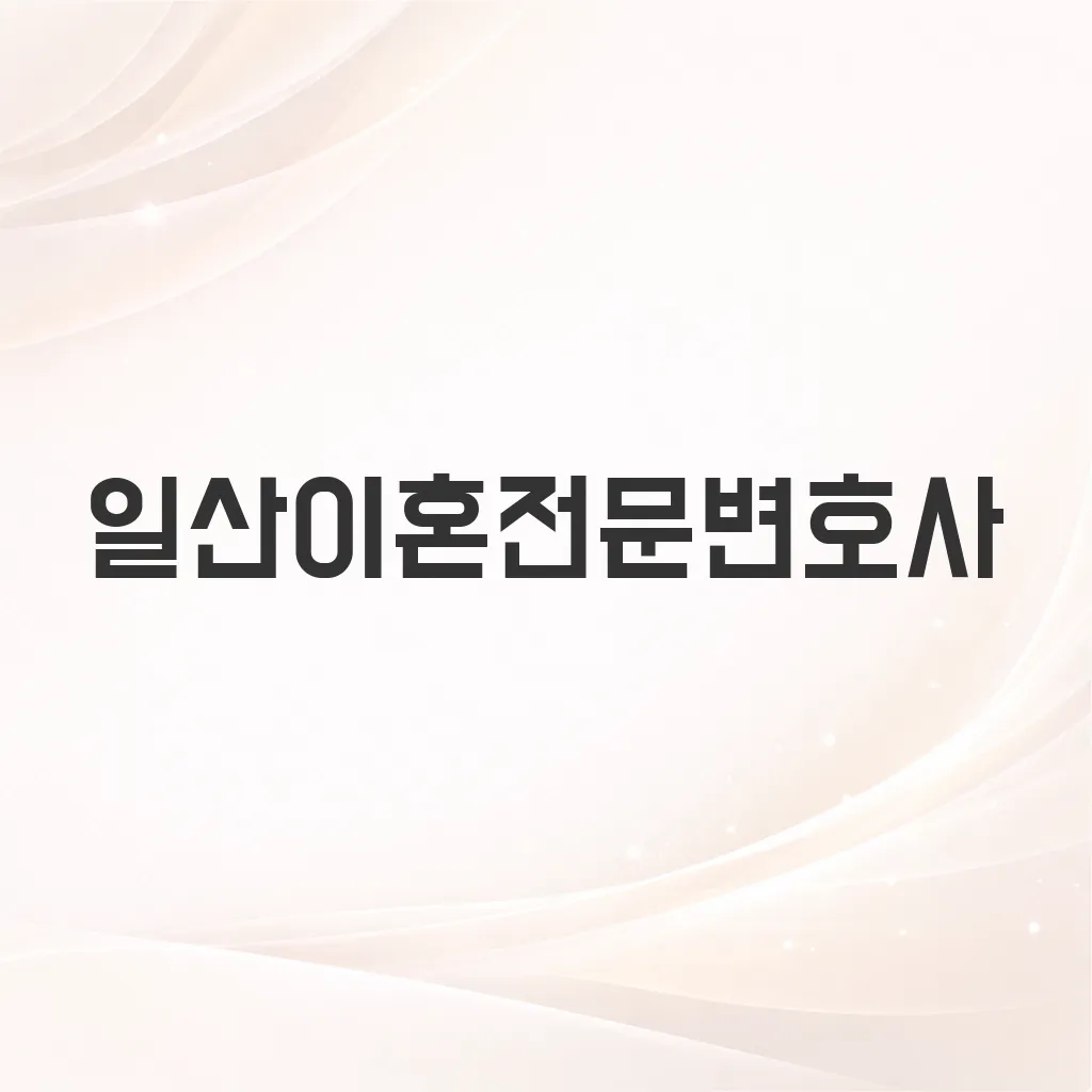 일산이혼전문변호사