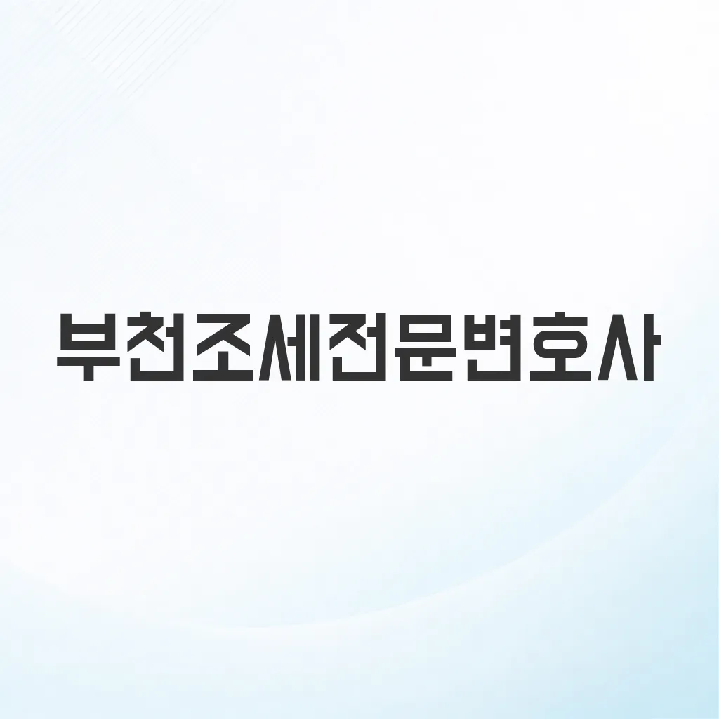 부천조세전문변호사