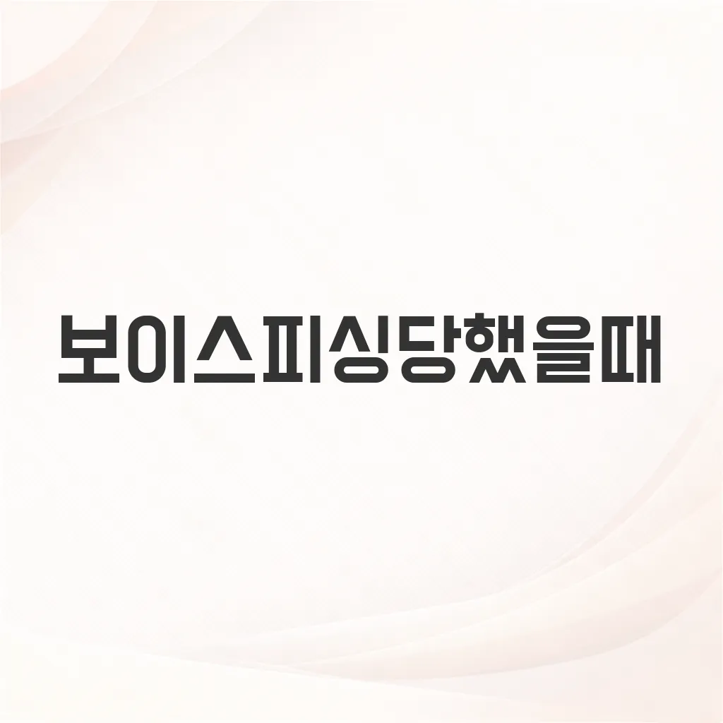 보이스피싱당했을때