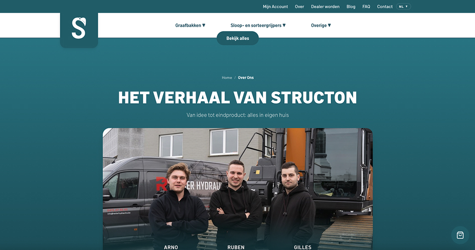 Overzichtelijke productpagina op de Structon Aanbouwdelen website.